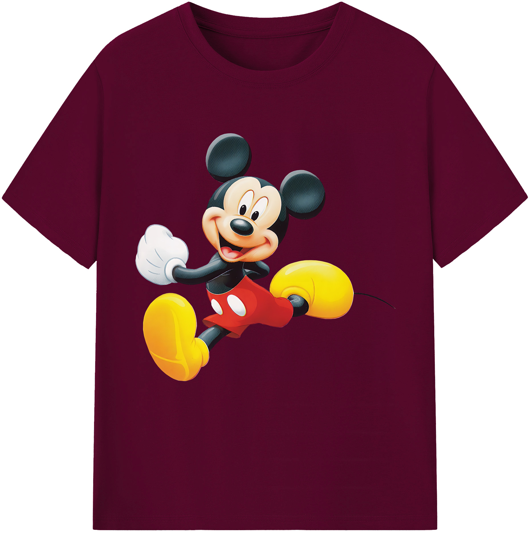 ミッキーマウス Mickey Mouse レディースカジュアルプリントTシャツ（綿100％）